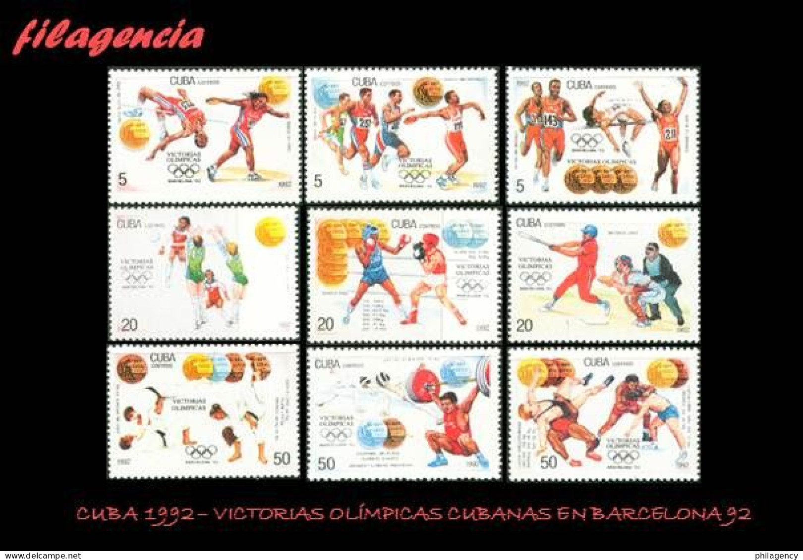 CUBA MINT. 1992-17 VICTORIAS OLÍMPICAS CUBANAS EN BARCELONA 92 - Unused Stamps