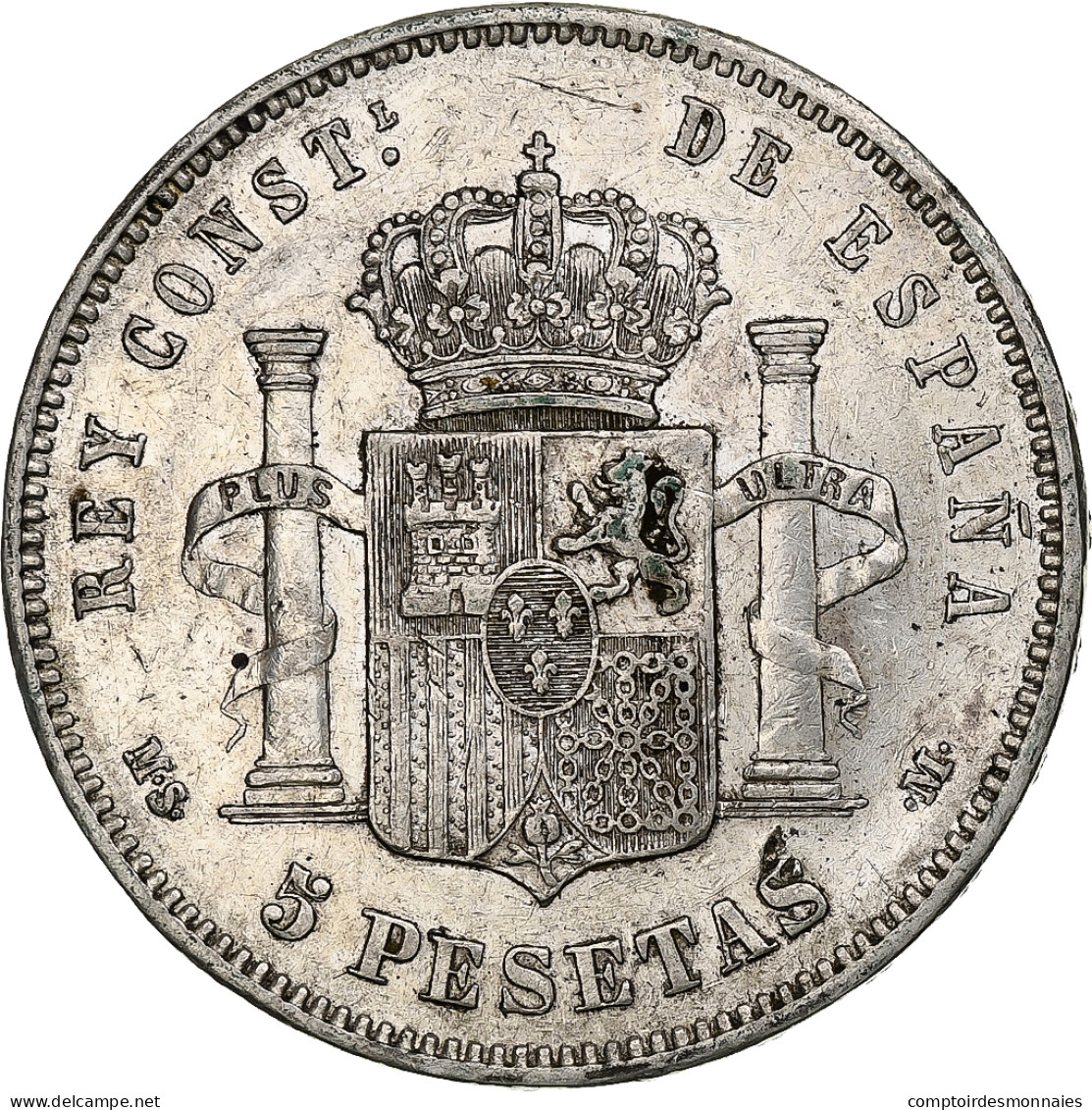 Espagne, Alfonso XII, 5 Pesetas, 1884, Madrid, Argent, TTB, KM:688 - First Minting