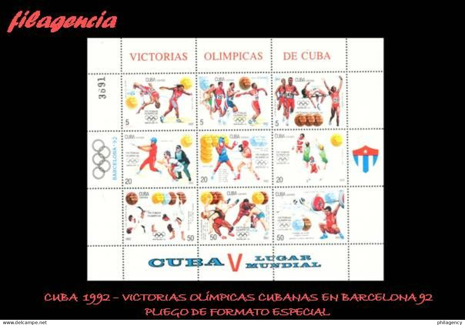 CUBA MINT. 1992-17 VICTORIAS OLÍMPICAS CUBANAS EN BARCELONA 92. MINIPLIEGO - Unused Stamps