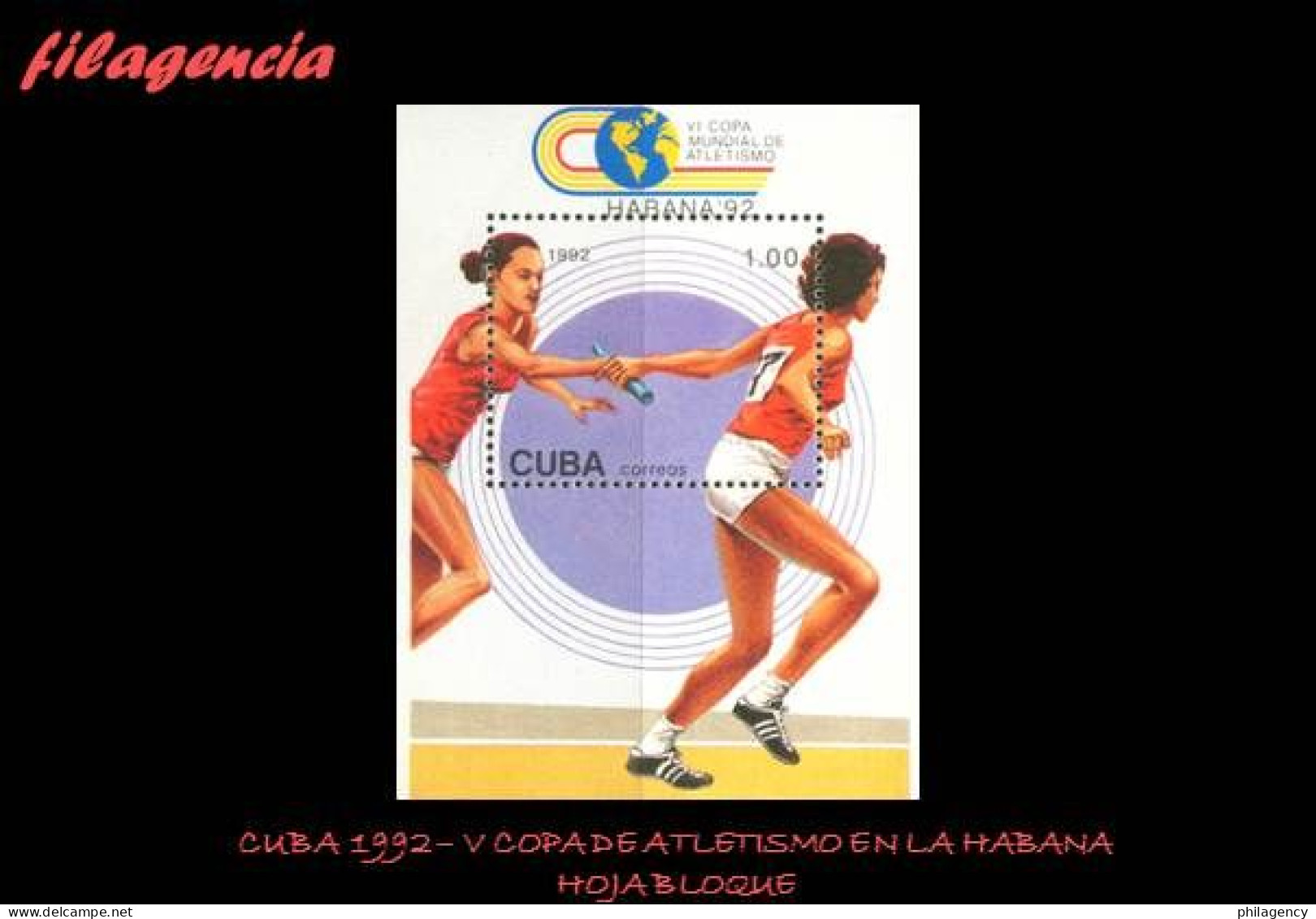 CUBA MINT. 1992-18 V COPA MUNDIAL DE ATLETISMO EN LA HABANA. HOJA BLOQUE - Unused Stamps