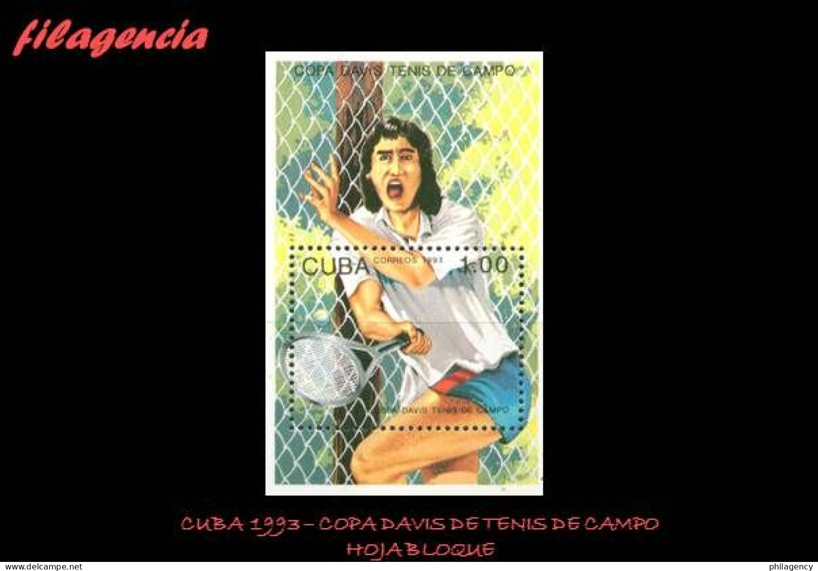 CUBA MINT. 1993-02 COPA DAVIS DE TENIS DE CAMPO. HOJA BLOQUE - Unused Stamps