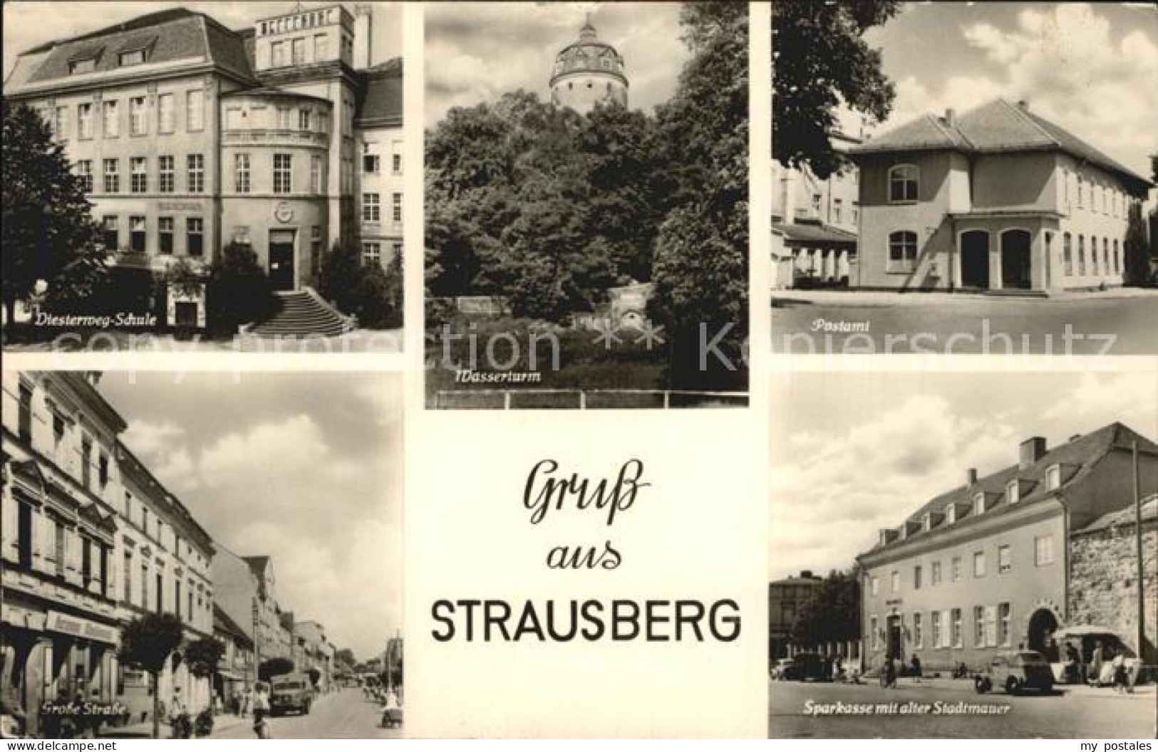 72474152 Strausberg Brandenburg Diesterweg Schule Wasserturm Postamt Sparkasse S - Strausberg