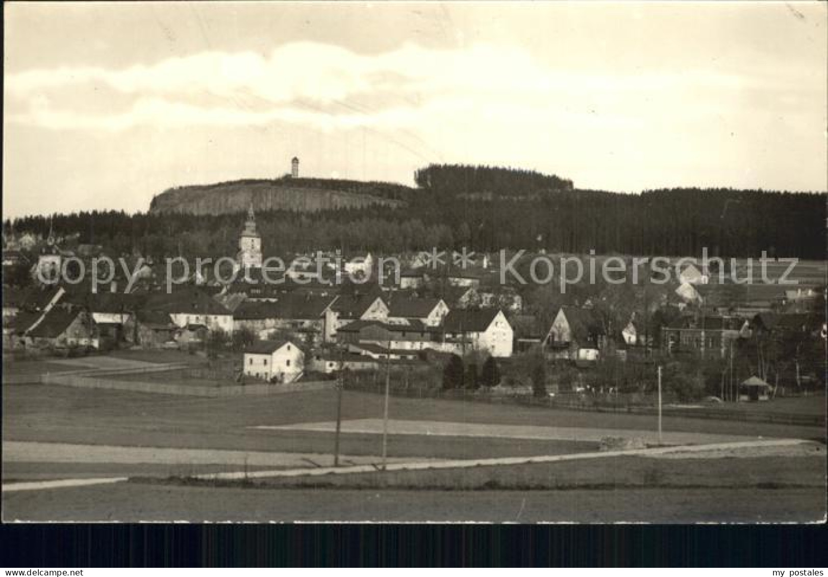 72471888 Scheibenberg Ortsansicht Mit Kirche Handabzug Scheibenberg - Scheibenberg