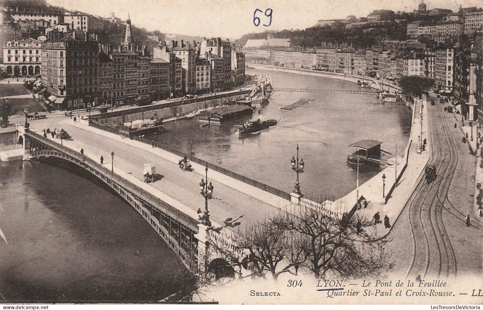FRANCE - Lyon - Vue Générale - Le Pont De La Feuillée - Quartier St Paul Et Croix Rousse - L L - Carte Postale Ancienne - Autres & Non Classés