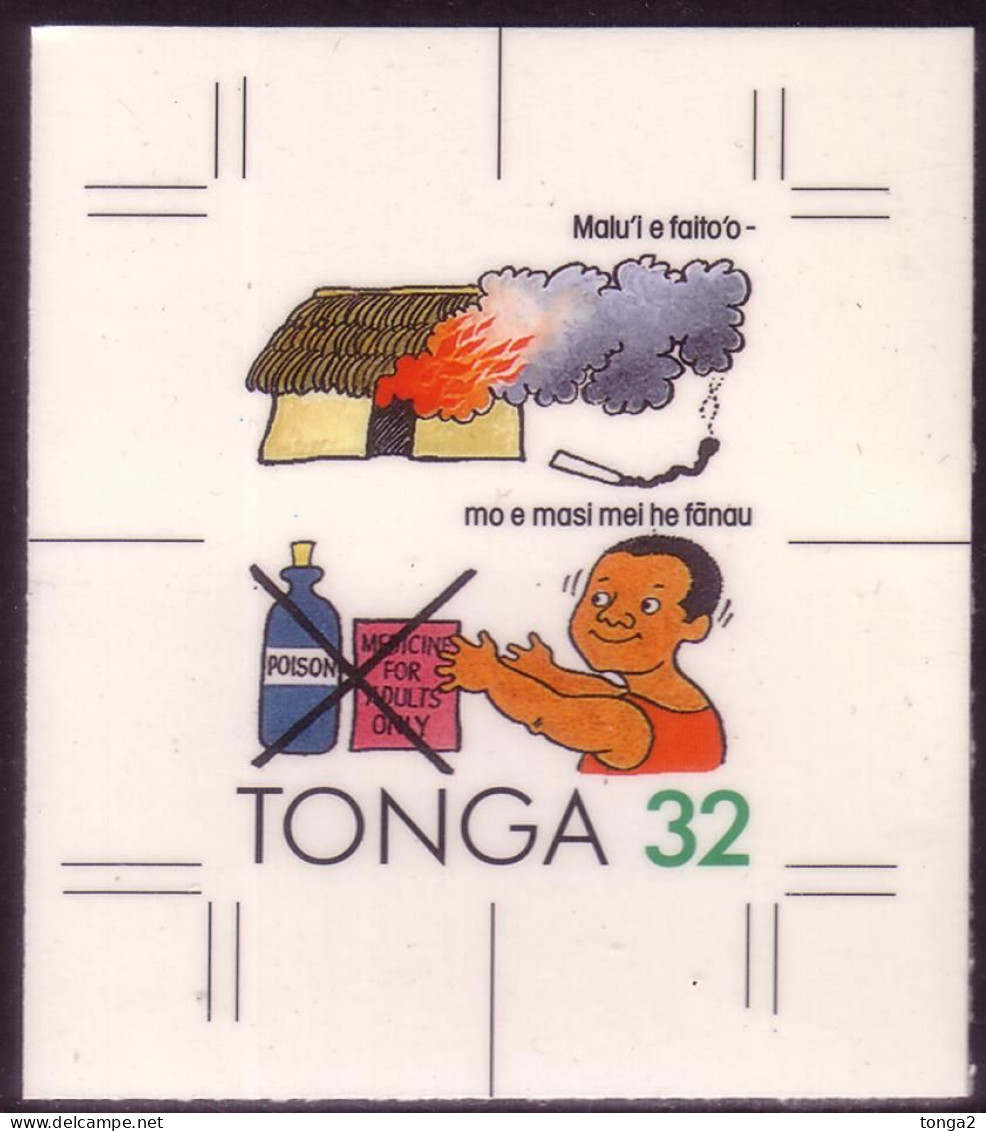 TONGA 1991 Cromalin Proof In Tongan - Matches Cause House Fire - 5 Exist - Tonga (1970-...)