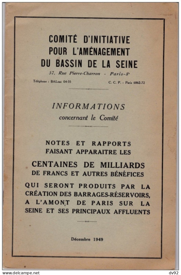 HAUTE NORMANDIE COMITE D INITIATIVE POUR L AMENAGEMENT DU BASSIN DE LA SEINE 1949 - Normandie