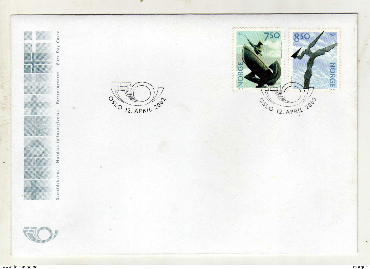 Enveloppe 1er Jour NORVEGE NORGE Oblitération OSLO 12/04/2002 - FDC