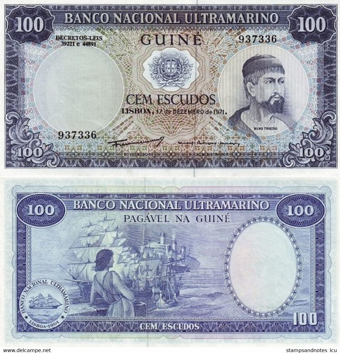 Portuguese GUINEA 100 Escudos 1971 P 45 UNC - Guinée