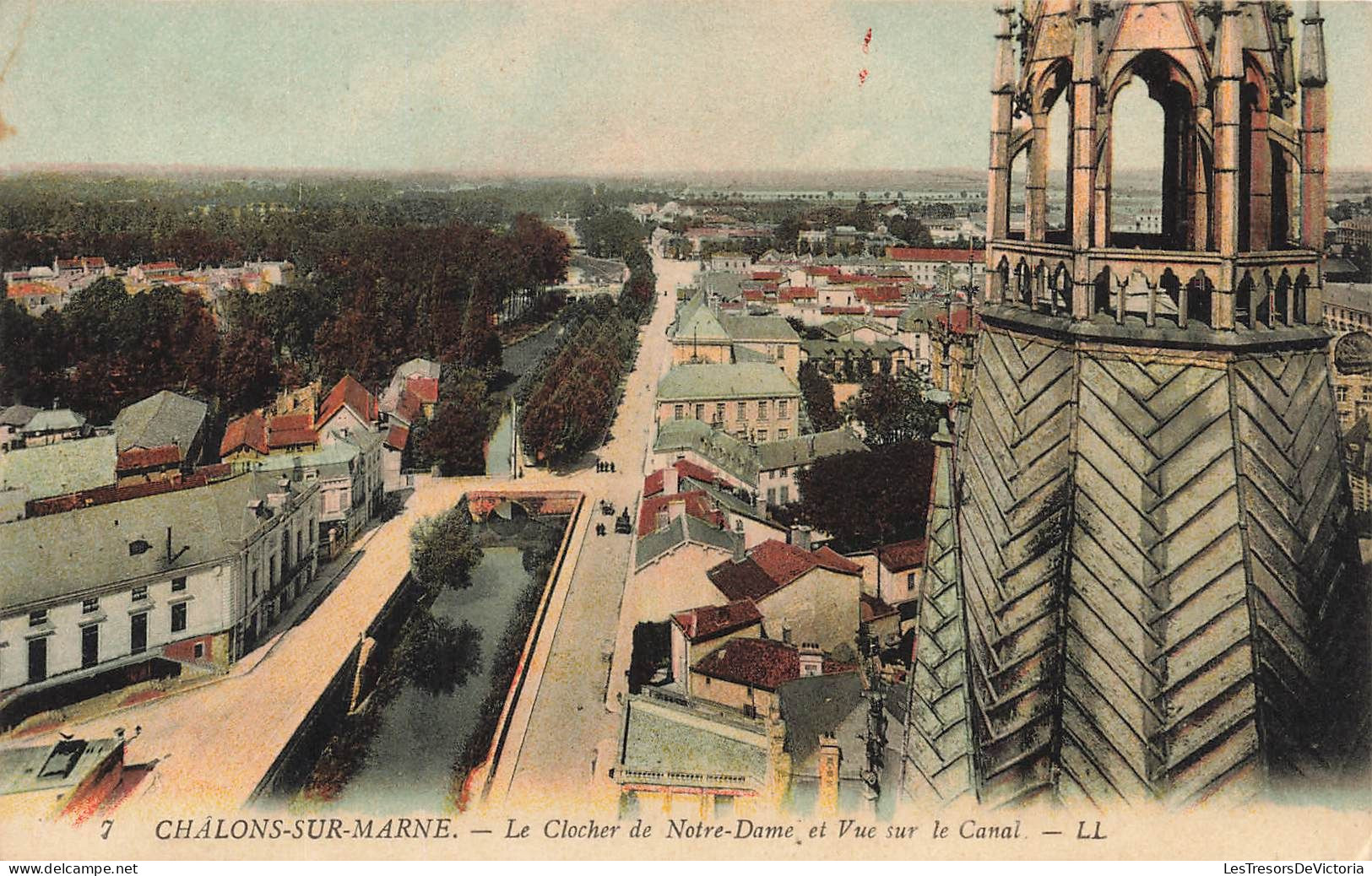 FRANCE - Chalons Sur Marne - Vue Générale - Le Clocher De Notre Dame Et Vue Sur Le Canal - L L - Carte Postale - Châlons-sur-Marne