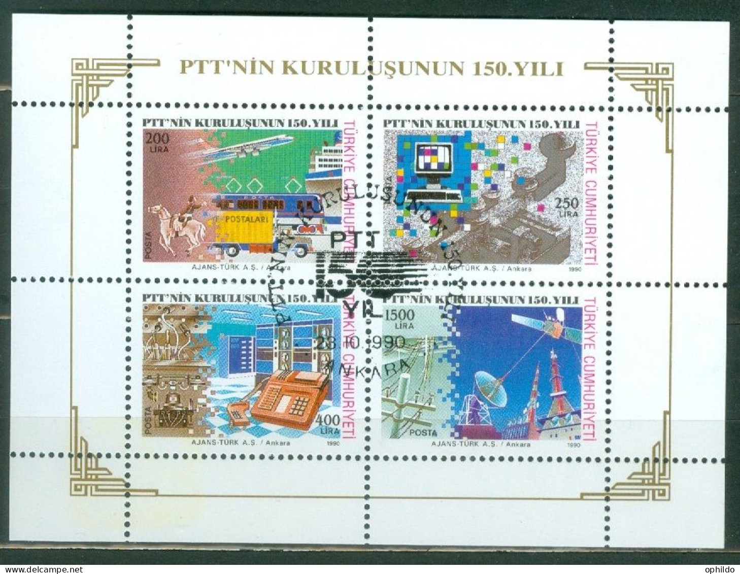 Turquie    Yv  BF 31  Ob  TB  Histoire Postale     - Blocks & Kleinbögen