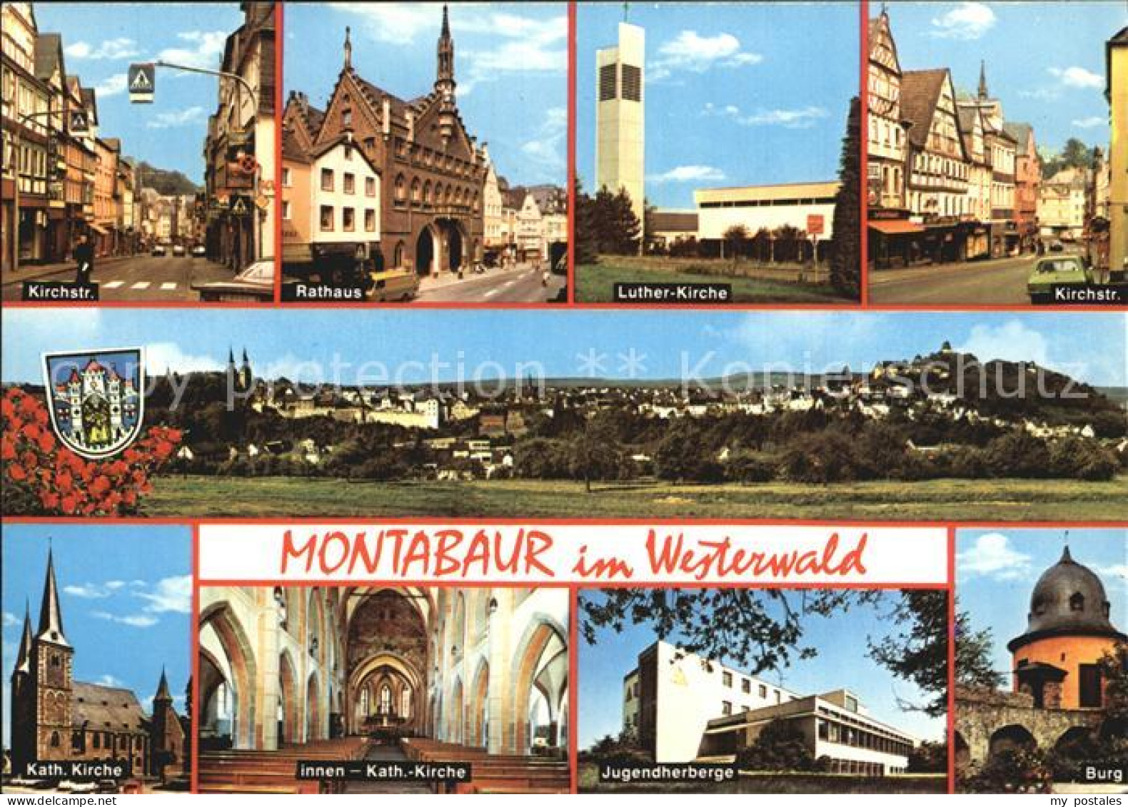 72461990 Montabaur Westerwald Luther Kirche Jugendherberge Burg Rathaus Montabau - Montabaur