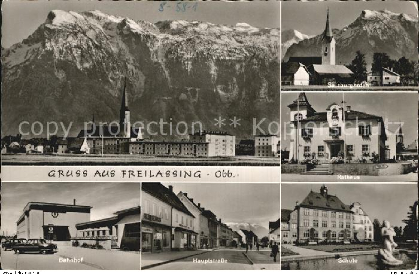 72460381 Freilassing Kirche Salzburghofen Rathaus Bahnhof Hauptstr Schule Freila - Freilassing