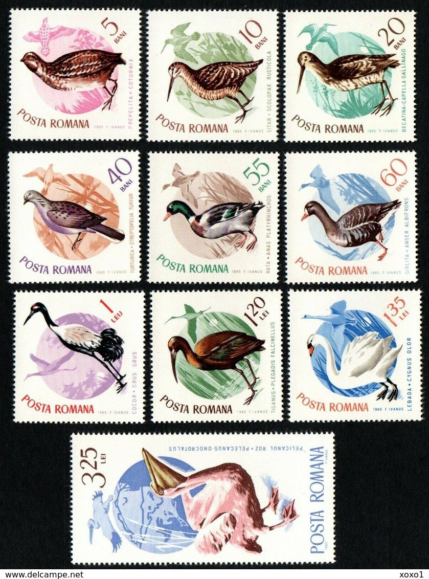 Romania 1965 MiNr. 2430 - 2439  Rumänien Birds 10v MNH**  9,50 € - Cisnes