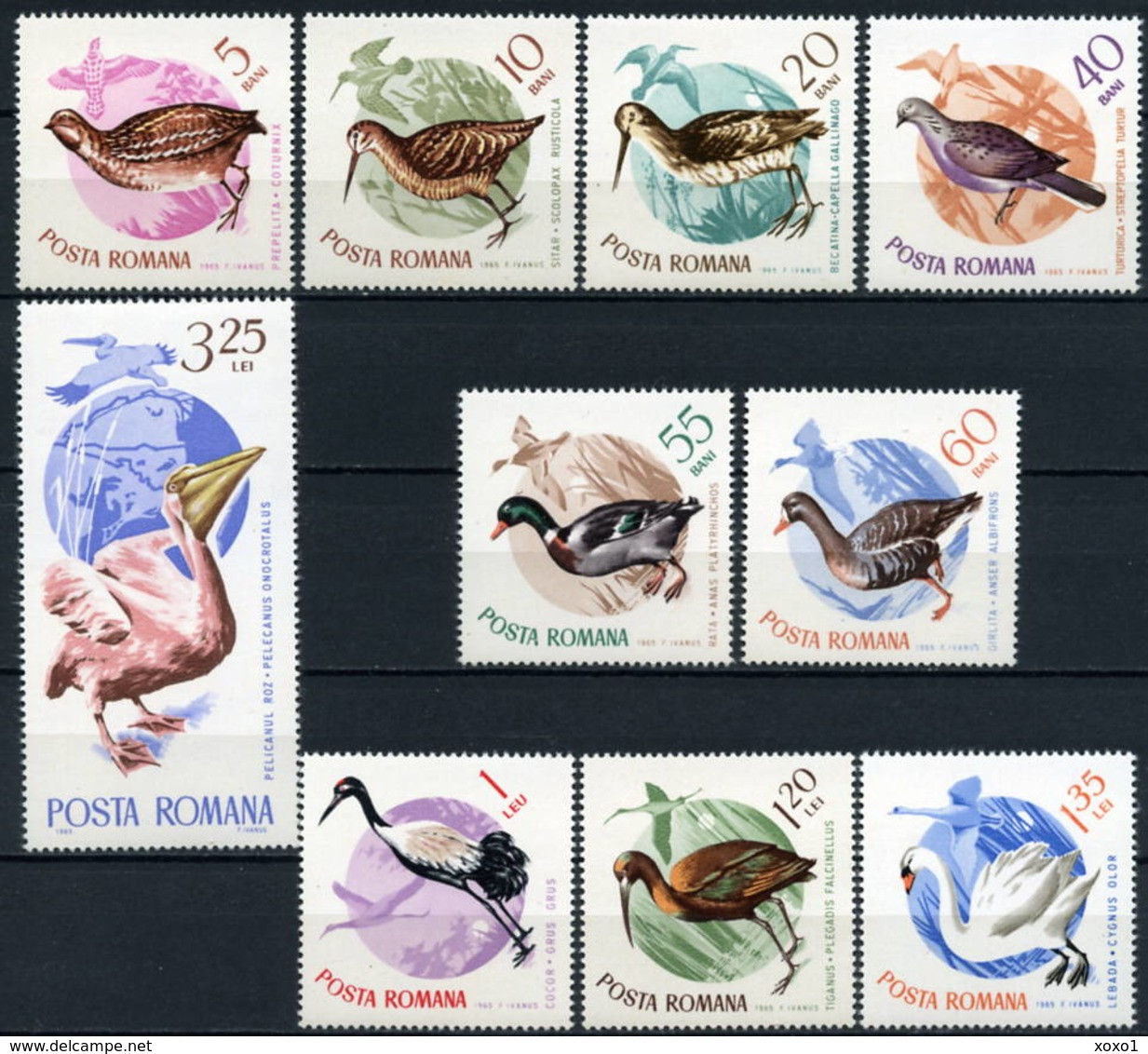 Romania 1965 MiNr. 2430 - 2439  Rumänien Birds 10v MNH**  9,50 € - Swans