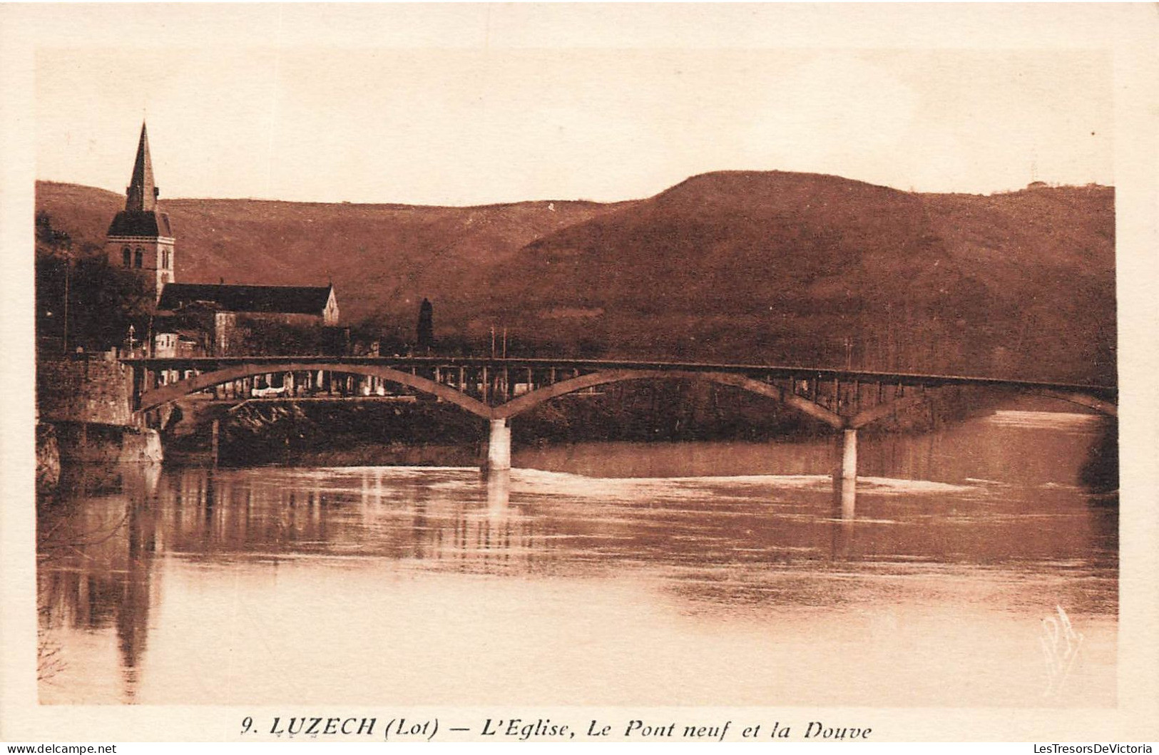 FRANCE - Luzech - Vue Sur L'église, Le Pont Neuf Et La Douve - Carte Postale Ancienne - Luzech