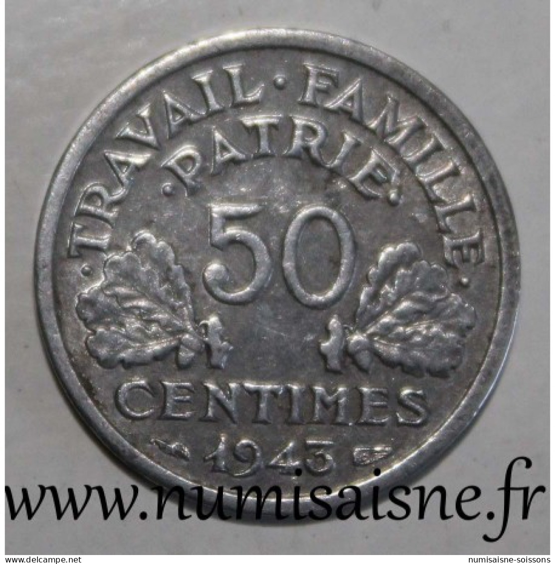 GADOURY 425 - 50 CENTIMES 1943 B - Beaumont Le Roger - TYPE BAZOR - KM 914 - TTB+ - 50 Centimes