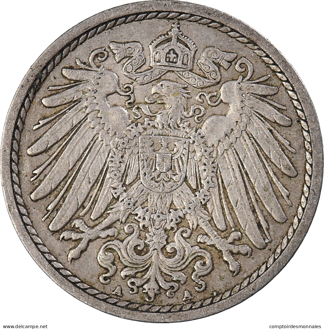 Monnaie, Empire Allemand, 5 Pfennig, 1908 - 5 Pfennig