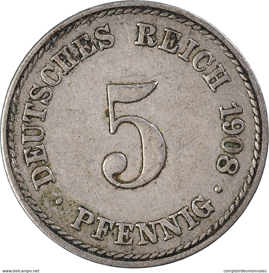 Monnaie, Empire Allemand, 5 Pfennig, 1908 - 5 Pfennig