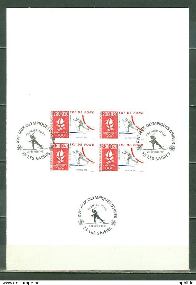 12 Encarts Numérotés  Avec Bloc 4   Ob 1 Er Jour Des Differentes Stations   Voir Les Scans    - Winter 1992: Albertville