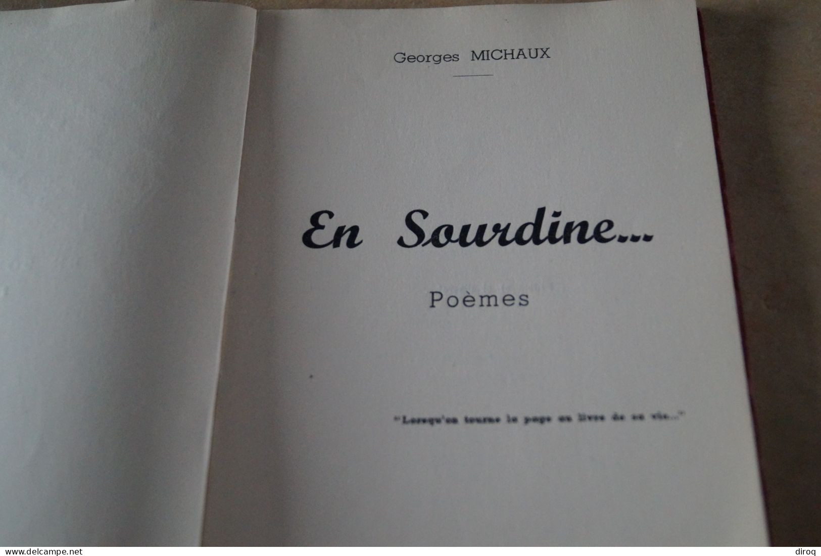 Georges Michaux,En Sourdine,poèmes 1946,dédicacé,51 Pages,21,5 Cm. Sur 14 Cm. Très Bel état - Autographed