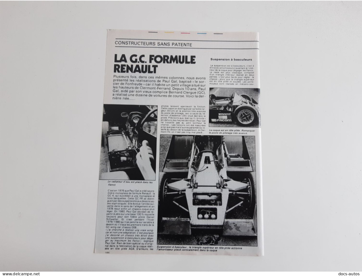 Coupure De Presse Automobile G.C. Formule Renault - Automobile - F1