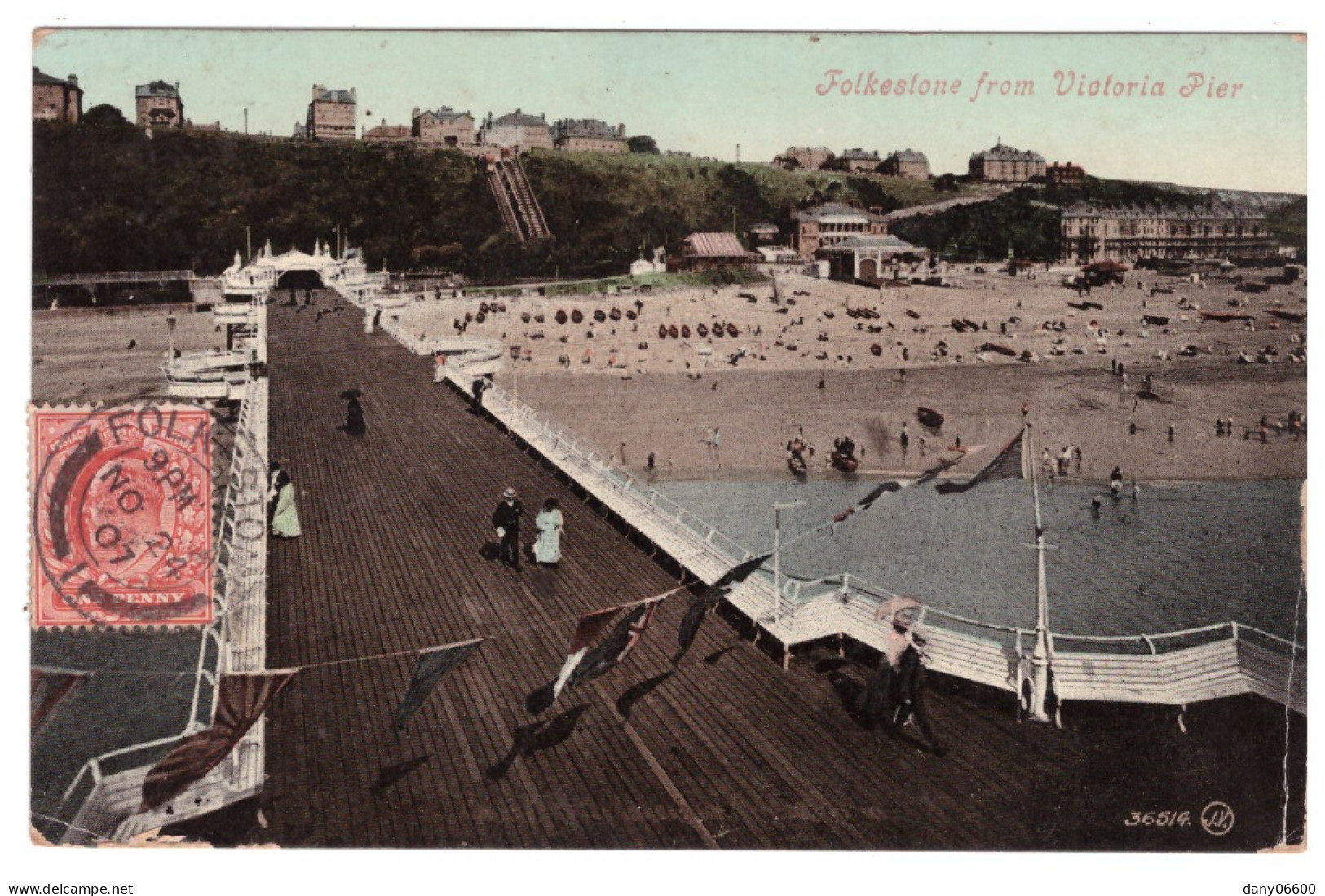 FOLKESTONE FROM VICTORIA PIER (carte Animée) - Folkestone