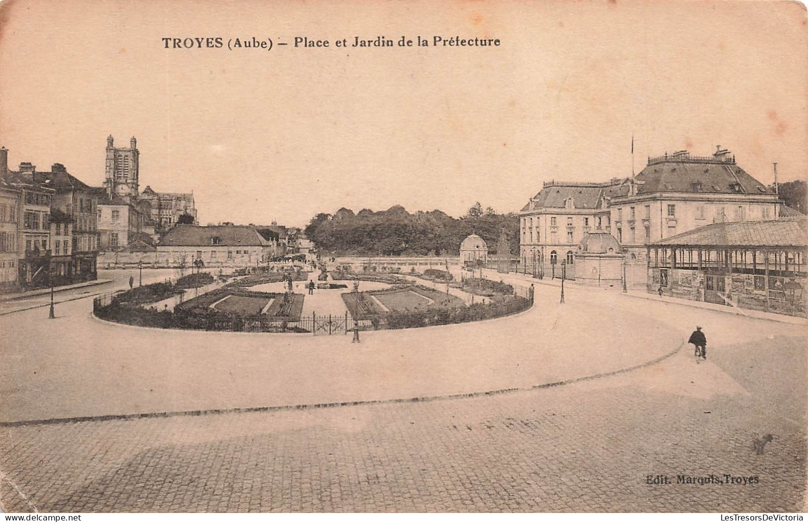FRANCE - Troyes (Aube) - Vue Générale De La Place Et Jardin De La Préfecture - Carte Postale Ancienne - Troyes