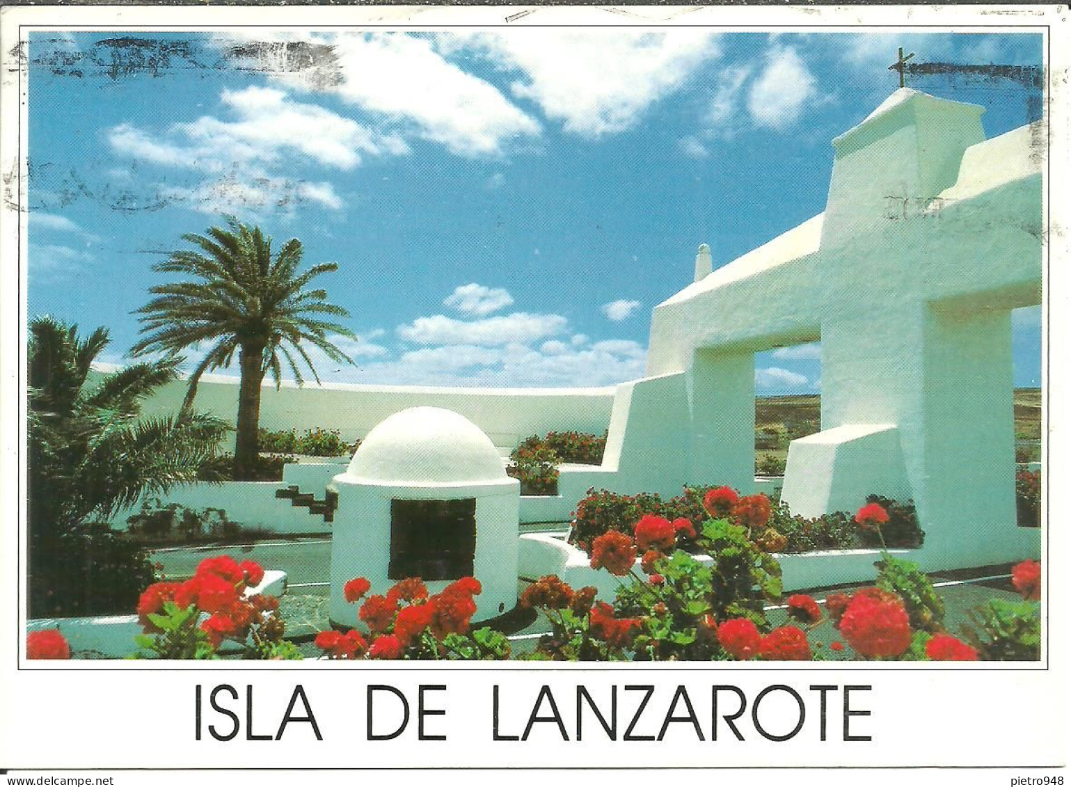 Lanzarote (Canarie, Spagna) Arquitectura Tipica, Colores Blanco Y Verde, Typical Architecture With White And Green - Lanzarote