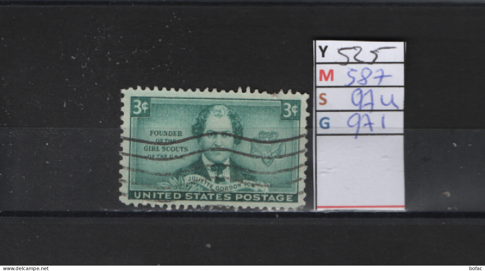 PRIX FIXE Obl  525 YT 587 MIC 974 SCO 971 GIB Juliette Gordon 1948 Etats Unis 58A/05 - Used Stamps