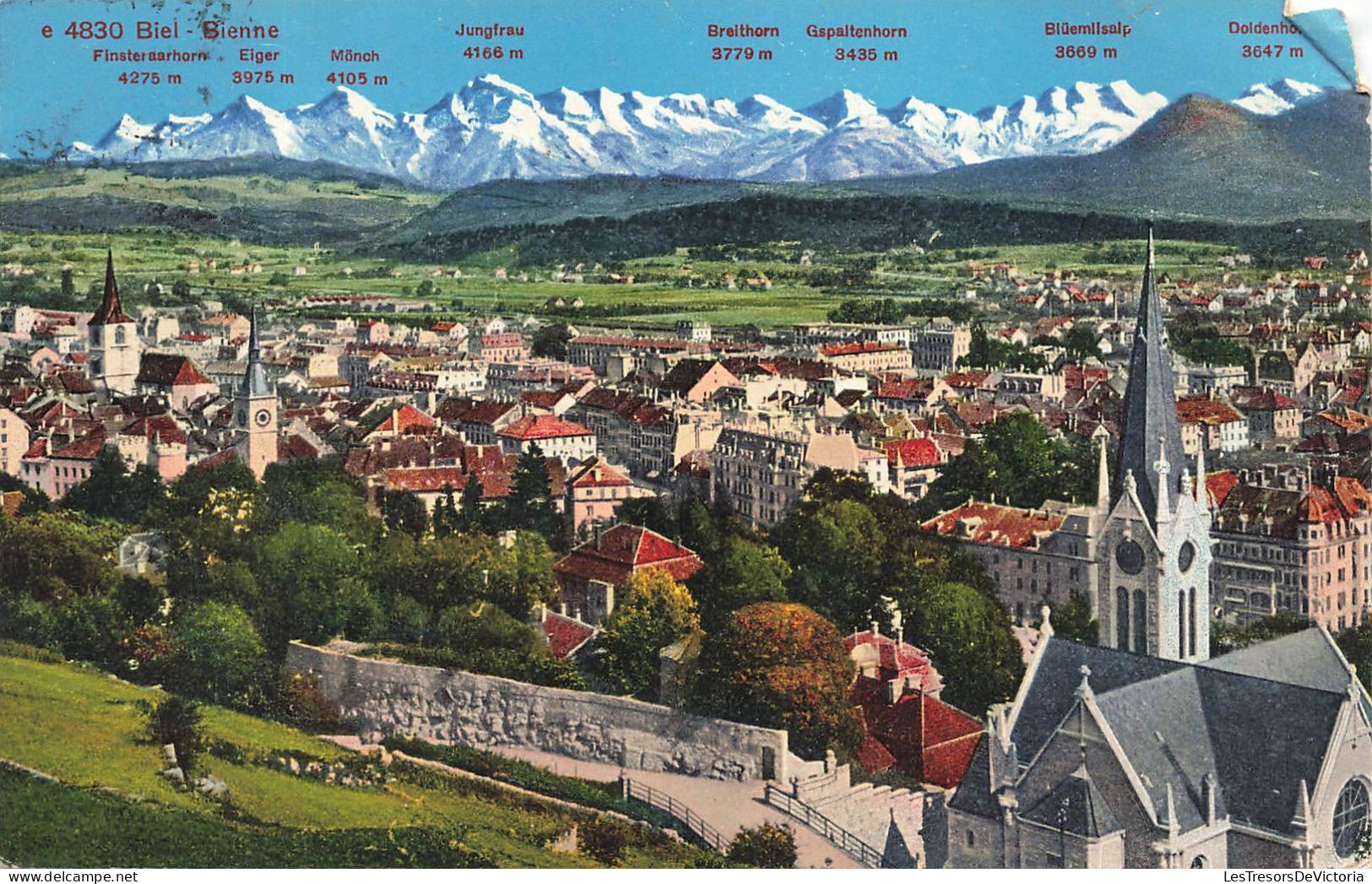 SUISSE - Vue Sur La Ville Et Les Pics  - Colorisé - Carte Postale Ancienne - Autres & Non Classés