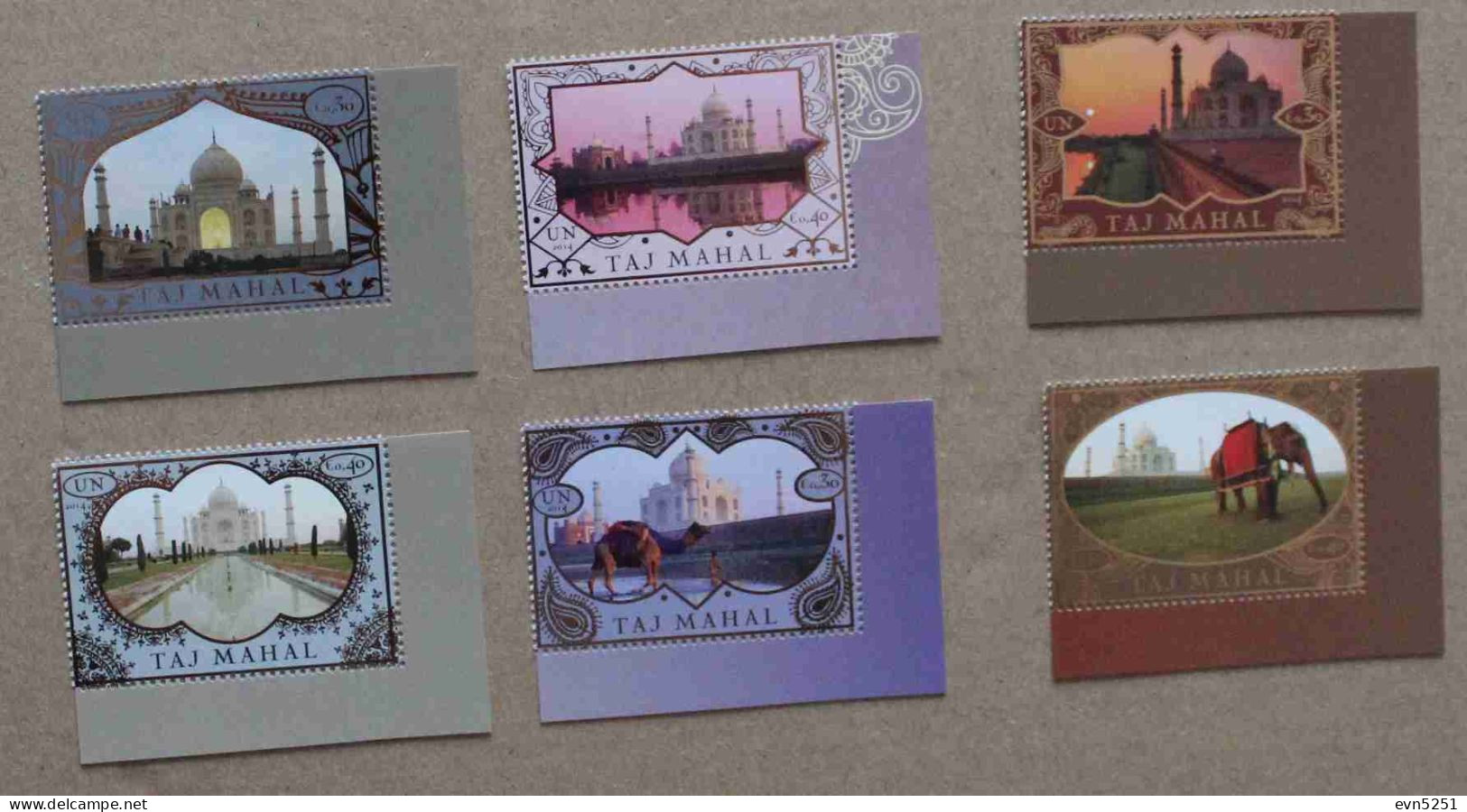 Vi14-01 : Nations Unies Vienne - Patrimoine Mondial, Inde Avec Bdf - Unused Stamps