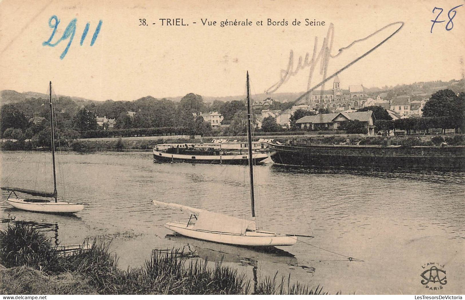 FRANCE - Triel - Vue Générale Et Bords De Seine - Carte Postale Ancienne - Triel Sur Seine
