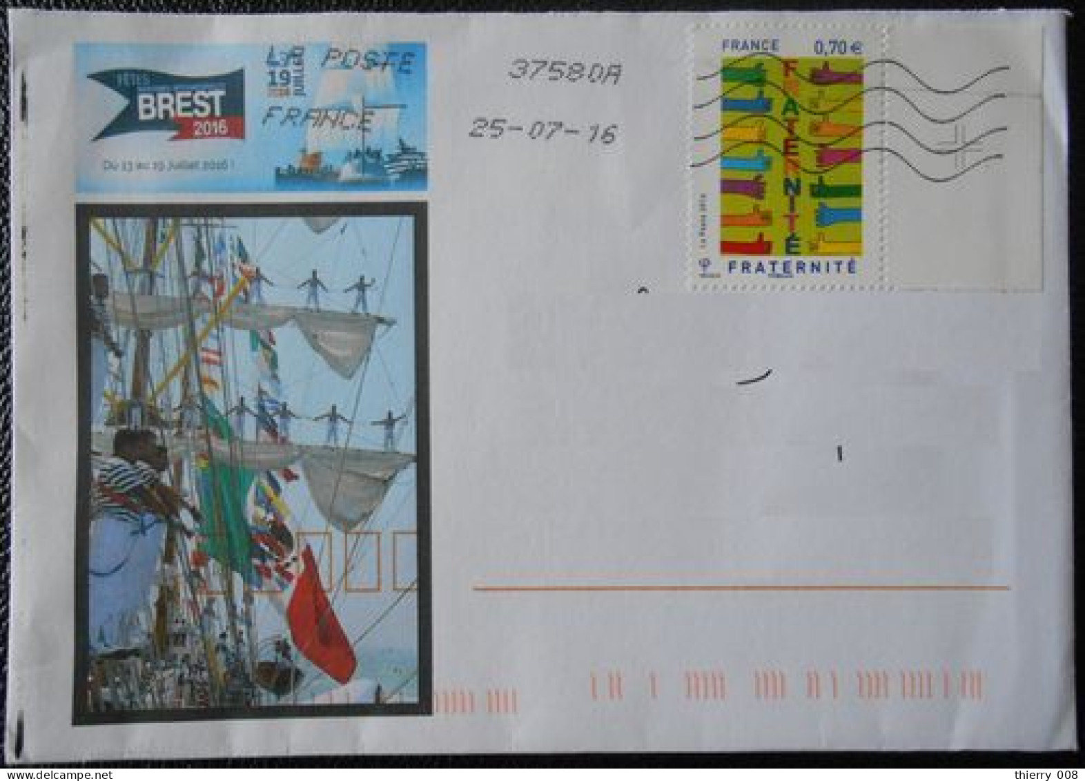 814 Enveloppe Illustrée Bretagne Brest 2016 29 Finistère  Fêtes Maritimes Internationales - Autres & Non Classés