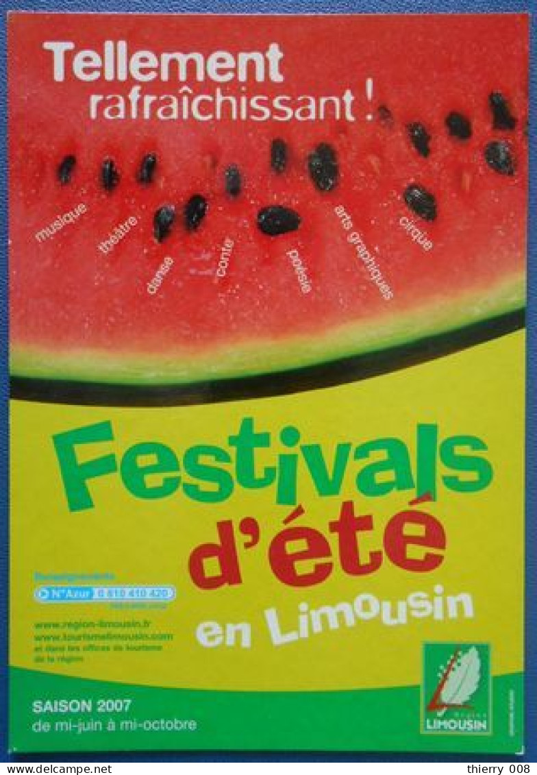 417 Carte Postale Festivals D'été En Limousin Tellement Rafraichissant Saison 2007 - Limousin