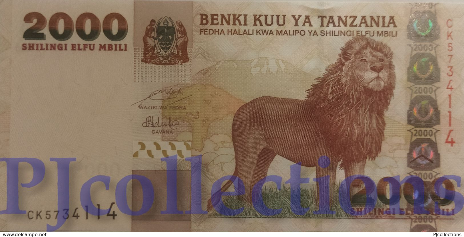 TANZANIA 2000 SHILINGI 2009 PICK 37b UNC - Tanzanie