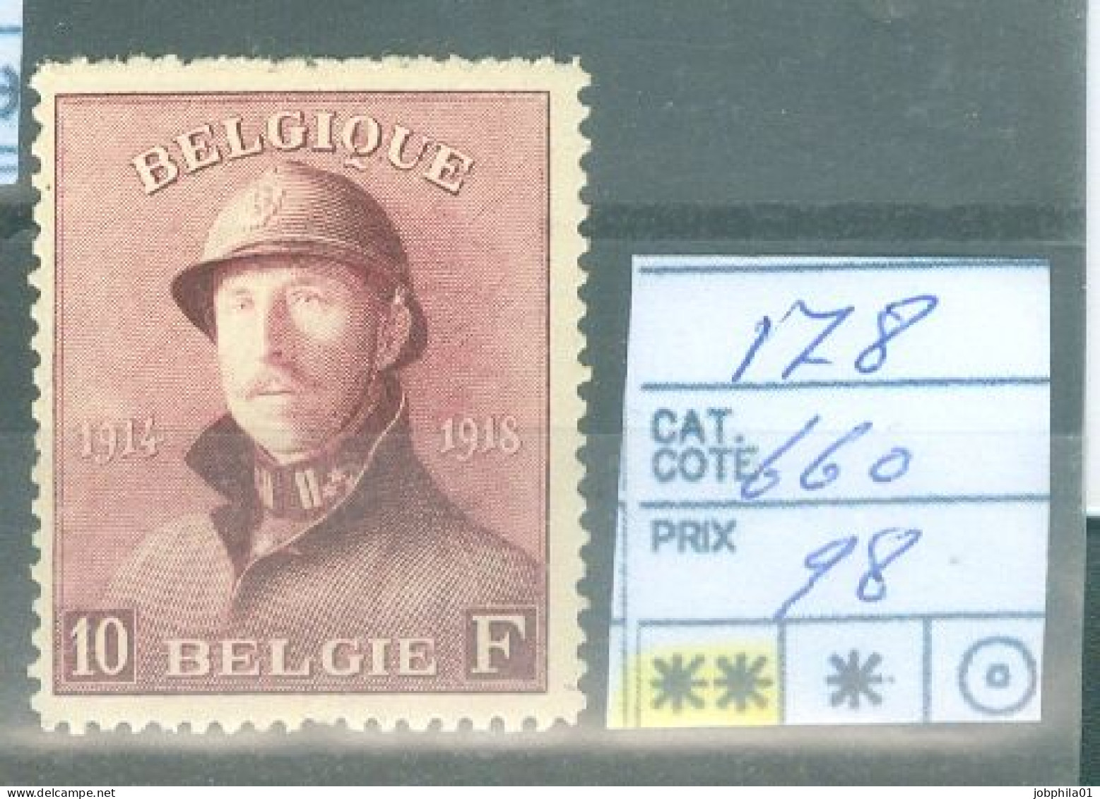 178  Xx Côte  660 € - 1919-1920 Roi Casqué
