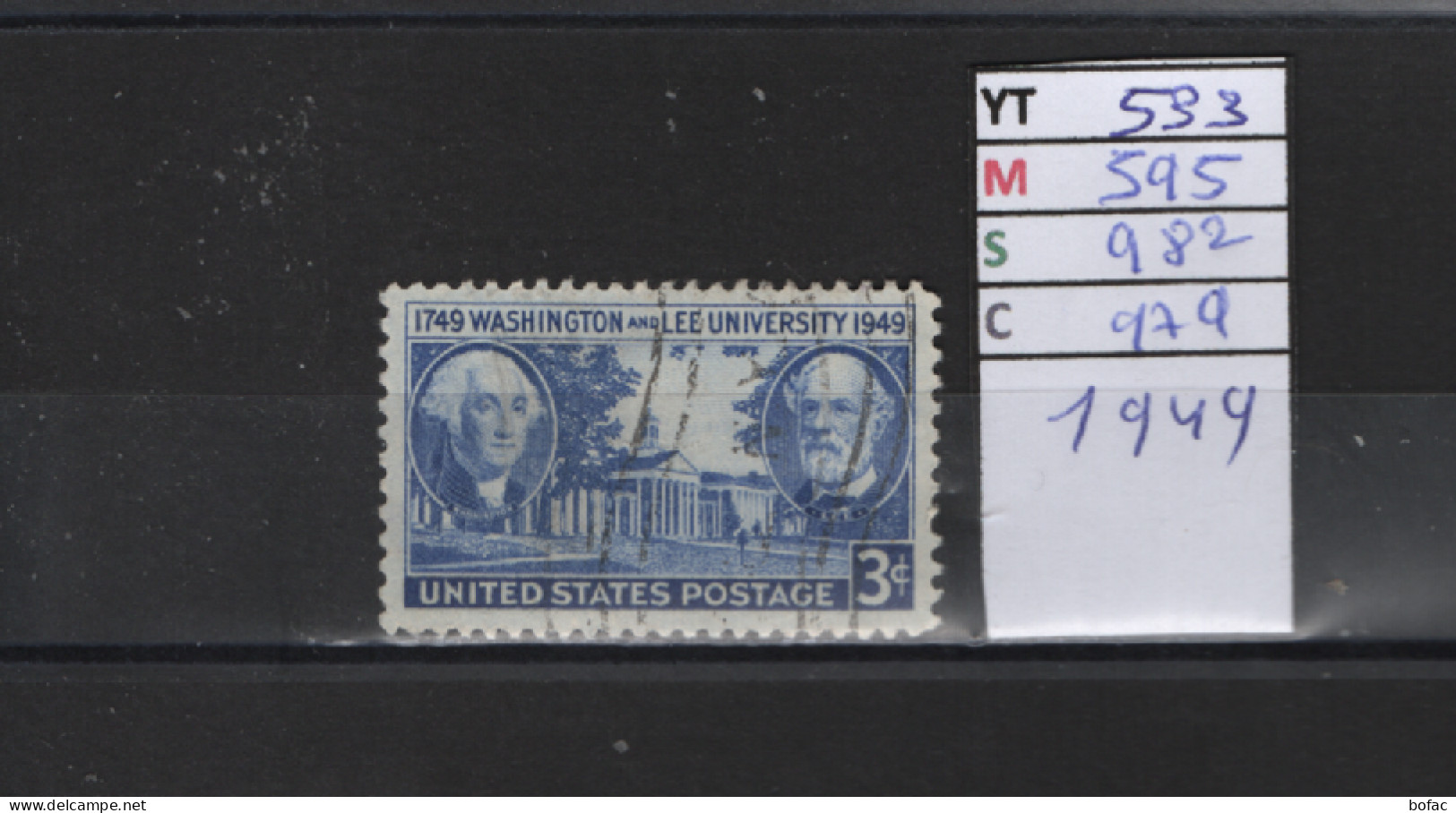 PRIX FIXE Obl 533 YT 595 MIC 982 SCOT 979 GIB Effigies De Washington & Lee , Université à Lexington 19 Etats Unis 58A/05 - Used Stamps