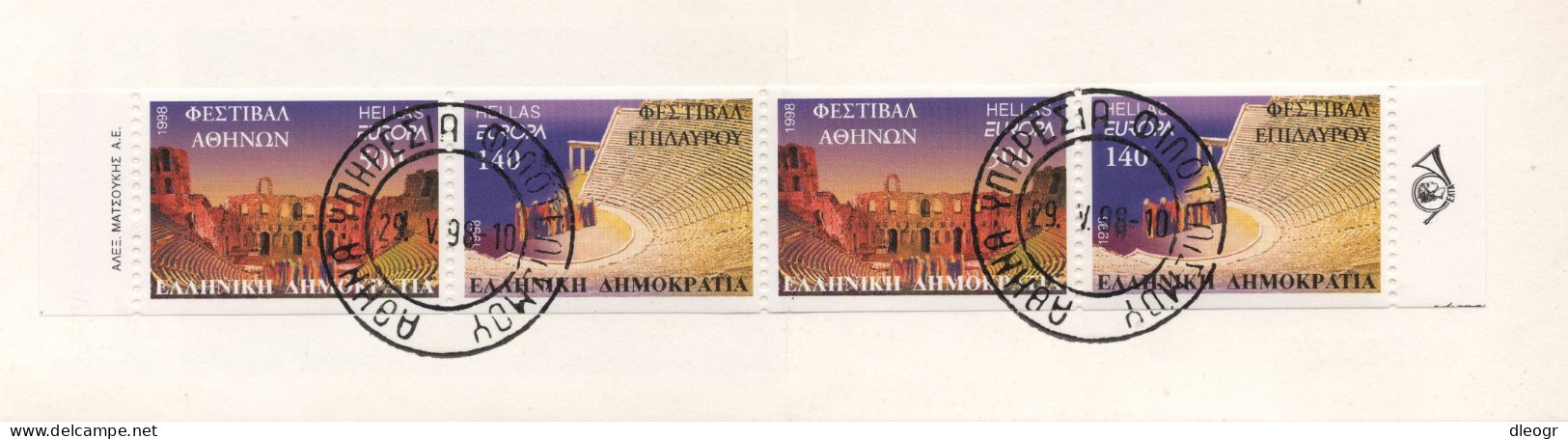 Greece 1998 Europa Cept Imperforate Booklet Used - Booklets