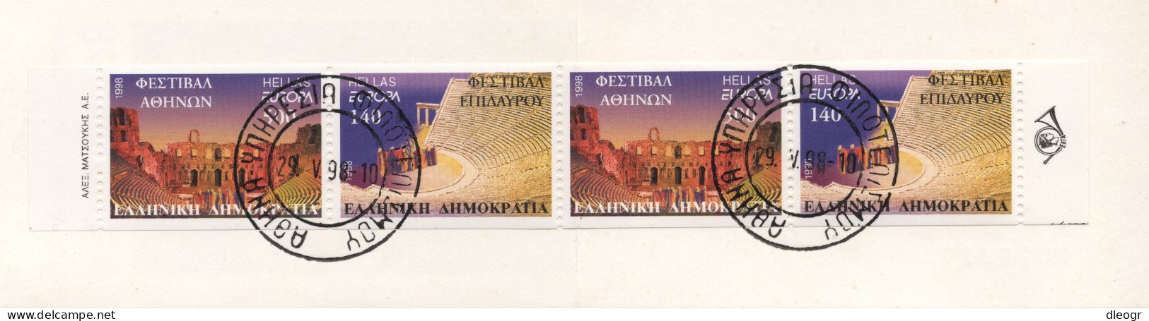 Greece 1998 Europa Cept Imperforate Booklet Used - Markenheftchen