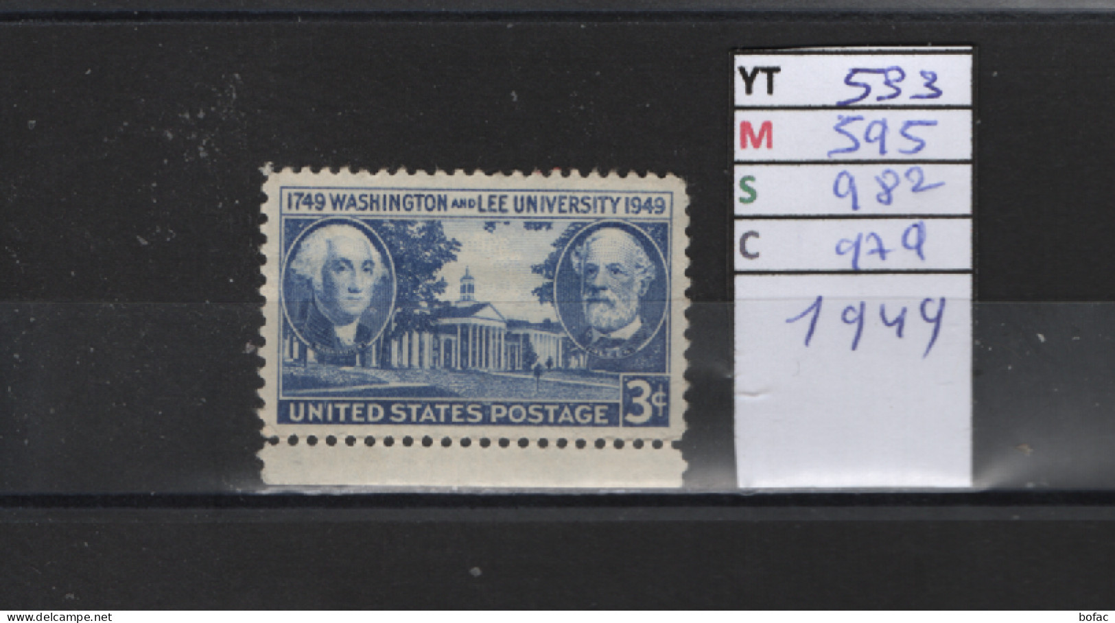 PRIX FIXE ** 533 YT 595 MIC 982 SCOT 979 GIB Effigies De Washington & Lee , Université à Lexington 19 Etats Unis 58A/05 - Unused Stamps