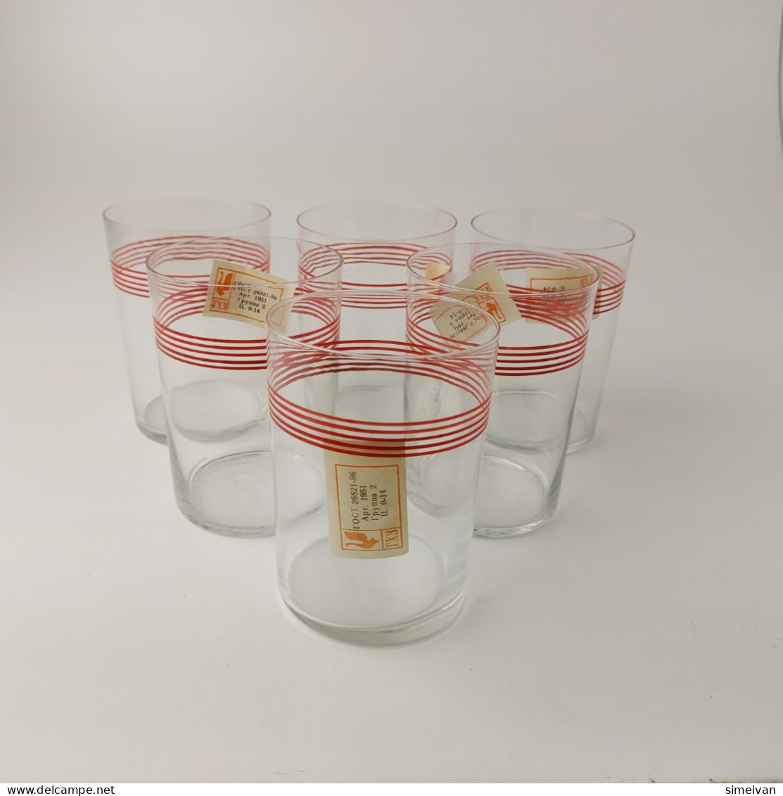 Vintage Soviet Russian Set Of 6 Tea Cup Glasses Podstakannik Holders USSR #5485 - Tasses