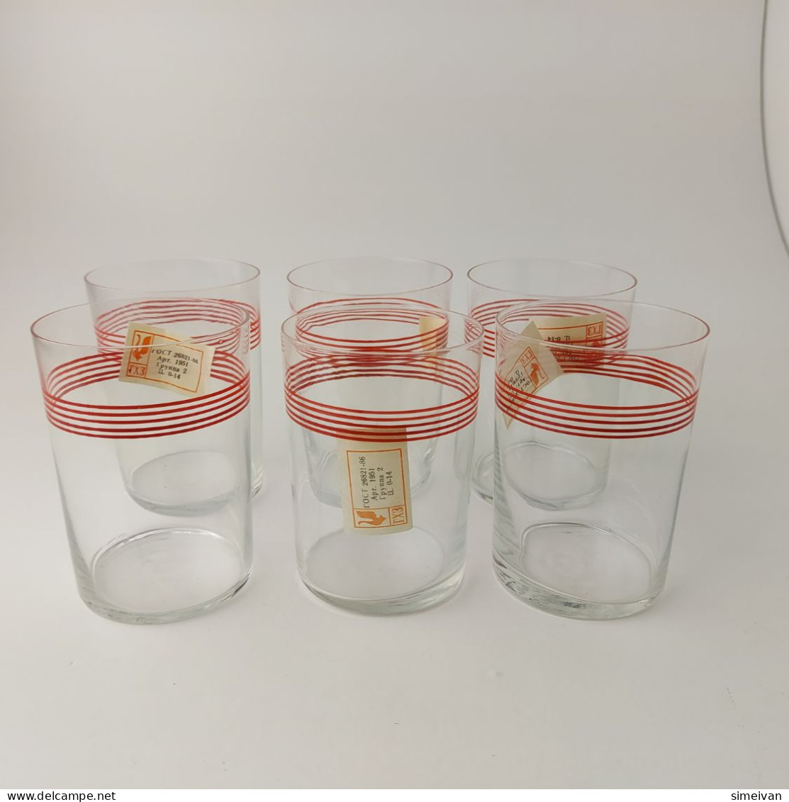 Vintage Soviet Russian Set Of 6 Tea Cup Glasses Podstakannik Holders USSR #5485 - Cups