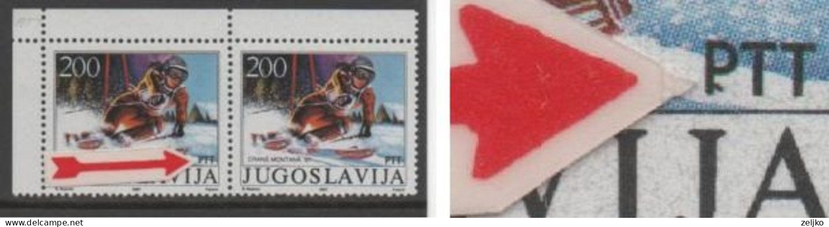 Yugoslavia, Error, MNH, 1987, Michel 2215, Black Dot Betveen P And T - Sin Dentar, Pruebas De Impresión Y Variedades