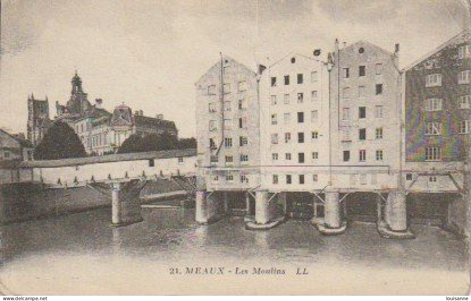MEAUX    ( 77 )  -  LES MOULINS    C P A  (  24 / 2 / 74 ) - Moulins à Eau