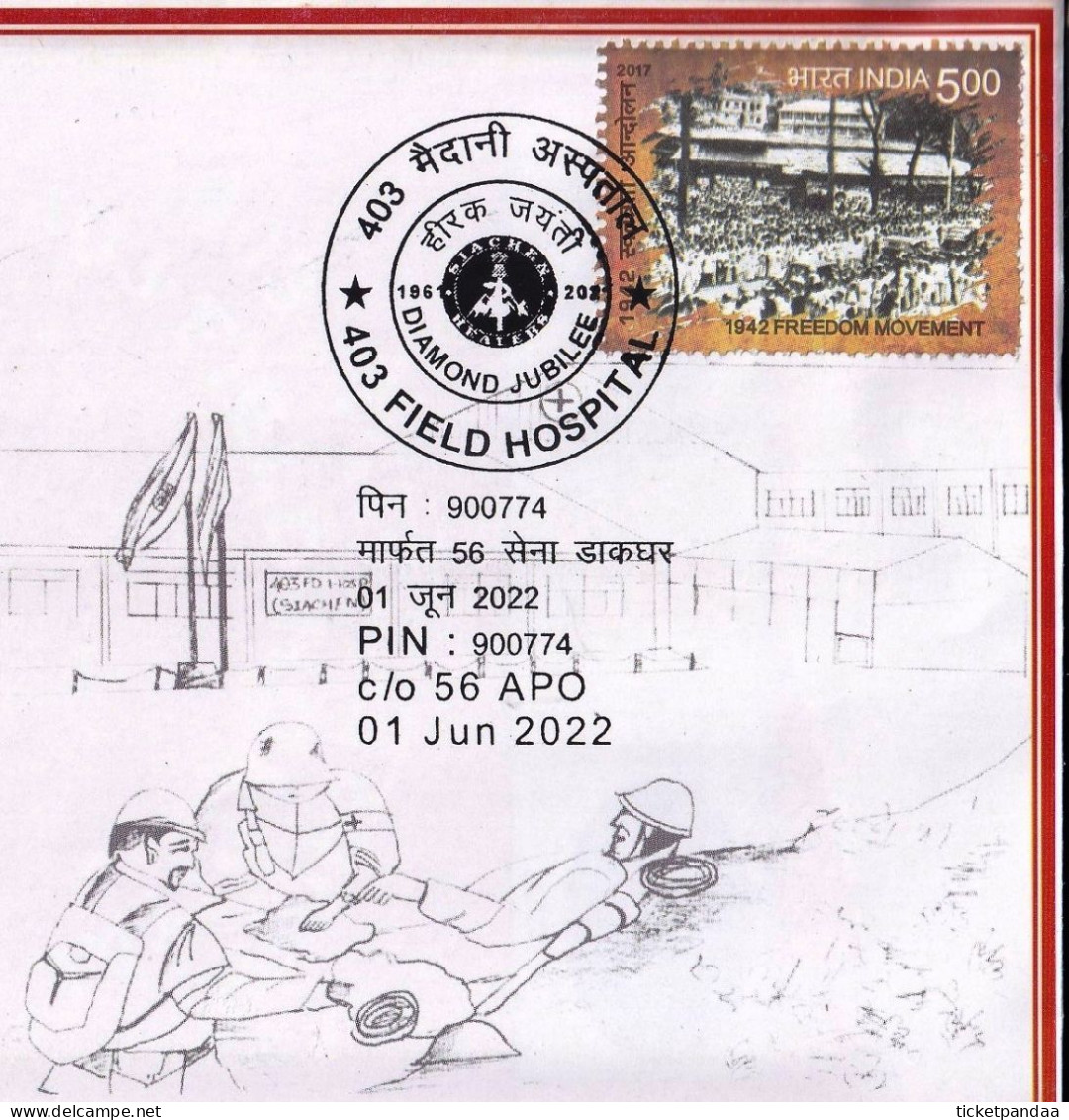 HEALTH- FIELD HOSPITALS AT SIACHEN GLACIER MOUNTAIN RANGE - PICTORIAL POSTMARK- SPECIAL COVER-INDIA-BX4-31 - EHBO