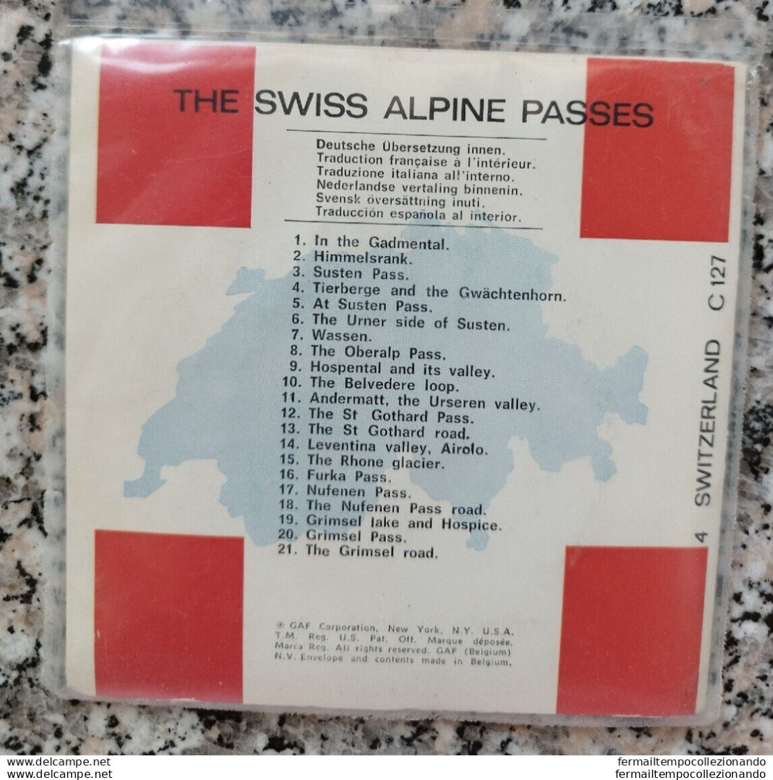 Bp49 View Master Swiss Alpine Passes  21 Immagini Stereoscopiche Vintage - Visores Estereoscópicos