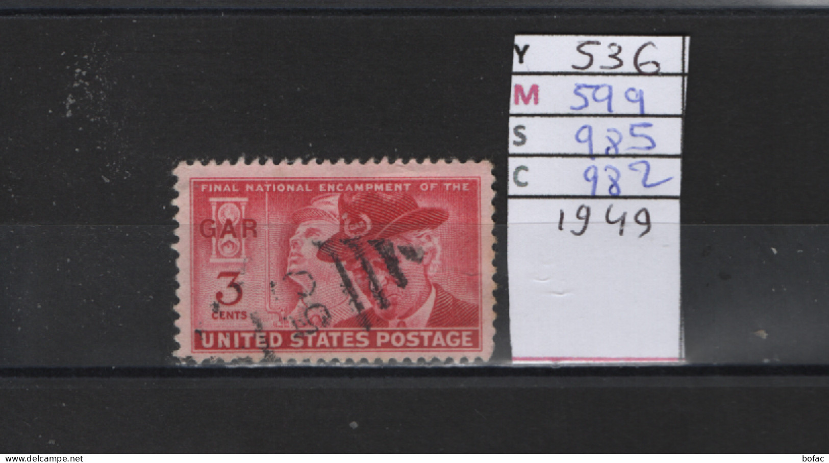 PRIX FIXE Obl 536 YT 599 MIC 985 SCO 982 GIB  Soldat Et Vétéran Du "G.A.R Grand Army Of The Republic 1 Etats Unis 58A/05 - Used Stamps