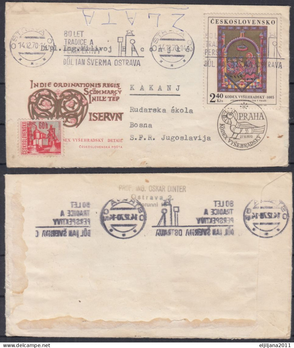 ⁕ Czechoslovakia 1970 ⁕ Commemorative Envelope / Cover ⁕ OSTRAVA To KAKANJ Bosnia - Lettres & Documents