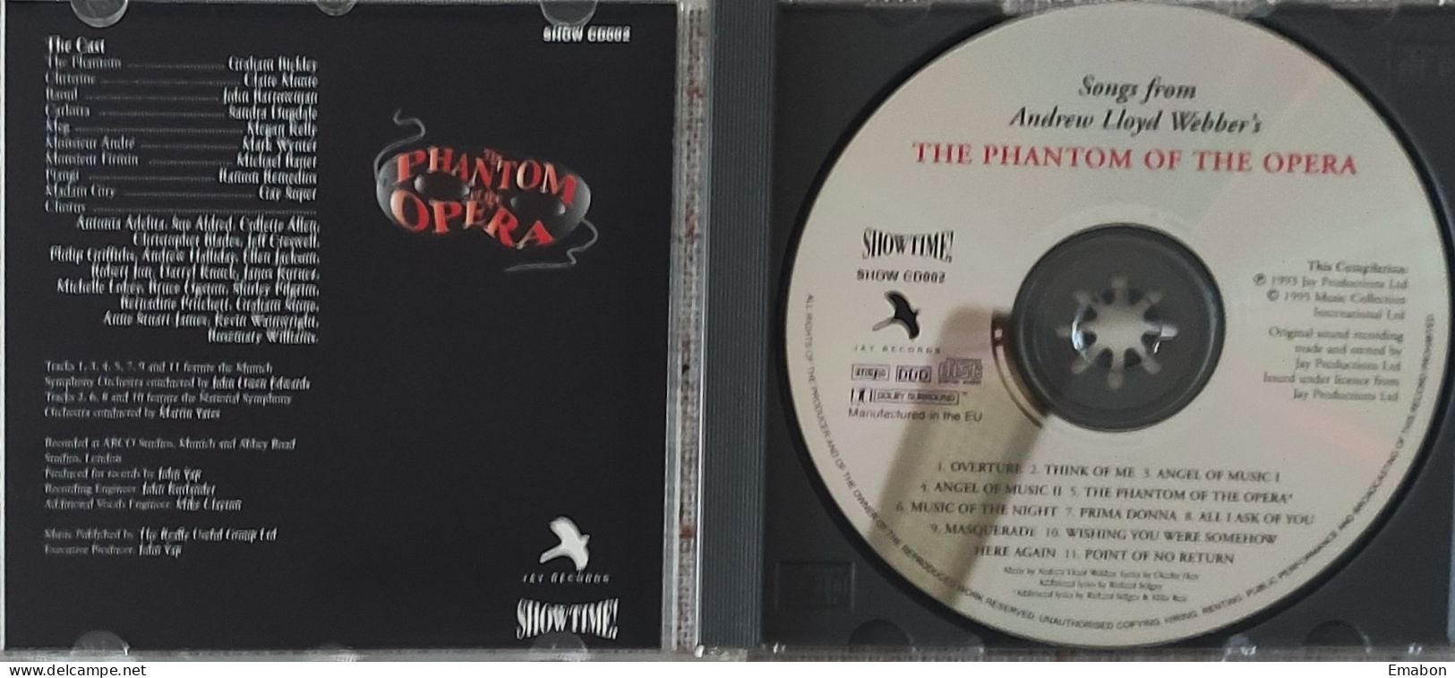 BORGATTA - FILM MUSIC  - Cd ANDREW LLOYD WEBBER'S - THE PHANTOM OF THE OPERA - SHOWTIME 1995 - USATO In Buono Stato - Soundtracks, Film Music