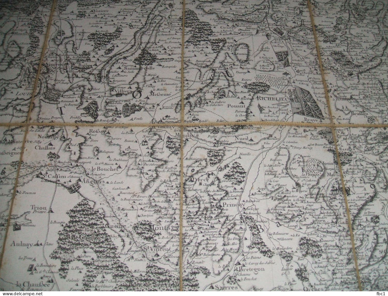 Carte De Cassini Région Richelieu -Saumur (N°66) Loudun, Montreuil Bellay, Azay Le Rideau (entoilée) - Topographical Maps